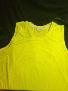 Champion Neon Yellow Sleeveless Tank Top Women’s XL Vented Back Hi-Vis Athletic